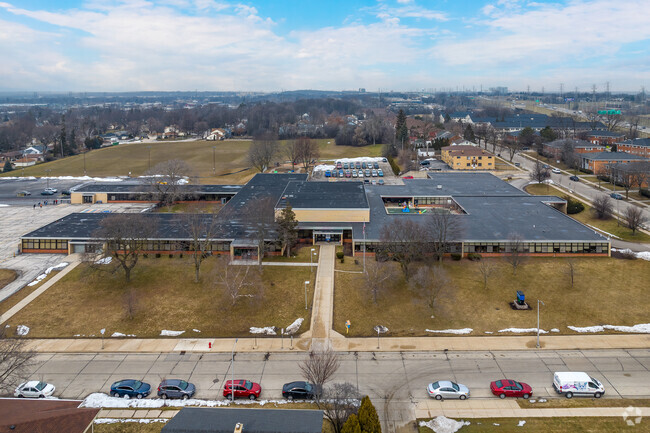 An aerial of Irving Elementary School in West Allis.