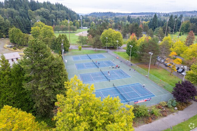 Game Farm Park has tennis courts, baseball fields, and plenty of space to have fun.