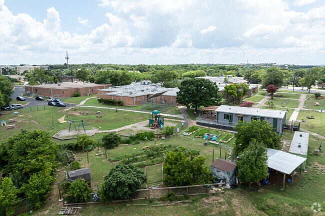 Outdoor gardening areas are enjoyed by students at Cunningham Elementary School.