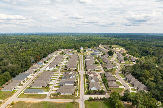 Aerial view of a newly developed residential community in West Hattiesburg.