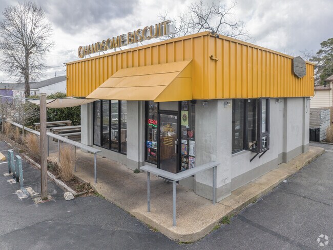 Handsome Biscuit offers biscuit sandwiches, sides and desserts in a small, intimate setting.