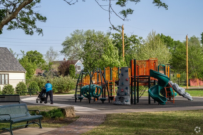 Families enjoy walking to the playground at South Library Park.