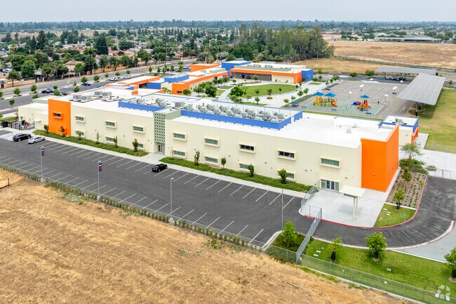 A view of Juan Felipe Herrera Elementary School in Fresno.