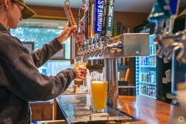 Enjoy locally sourced beers on tap at the Highland Mountain Pub in Northfield.