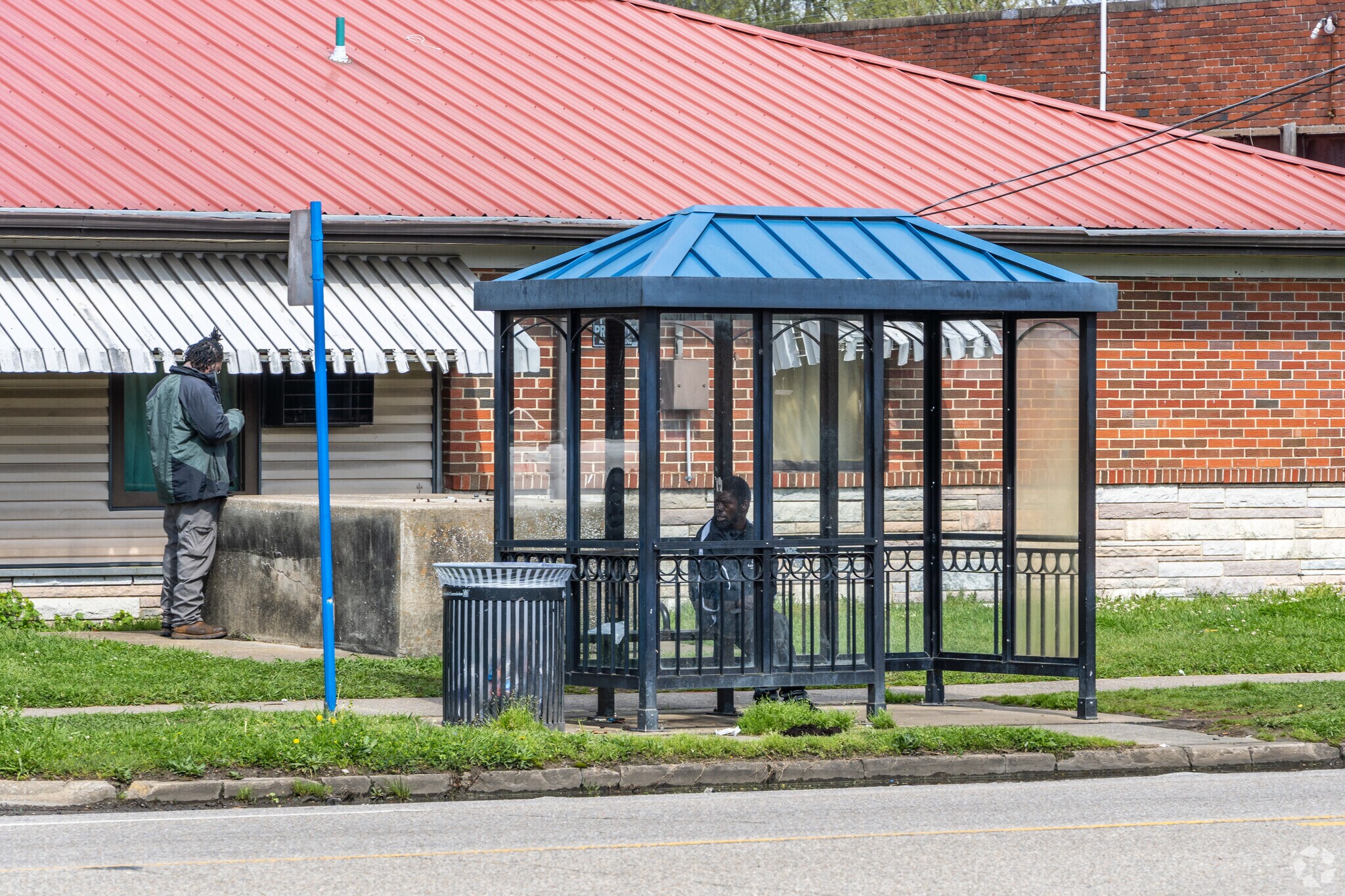 A public transit stop in the East Lake neighborhood.
