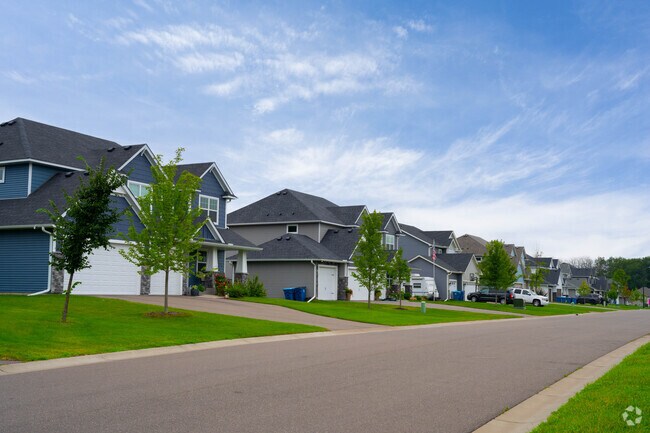 New Traditional homes line a recent subdivision in Centerville.