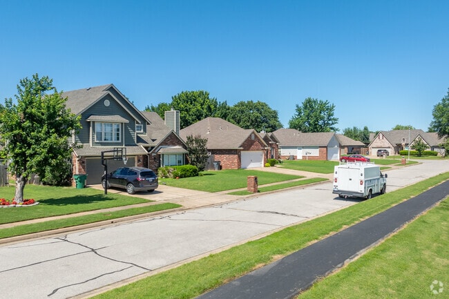 Many residents in North Bixby enjoy sidewalk-lined streets.