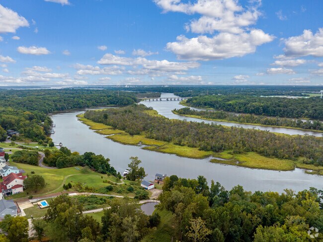 The homes along the Dutch Gap Park have beautiful views of the James River.