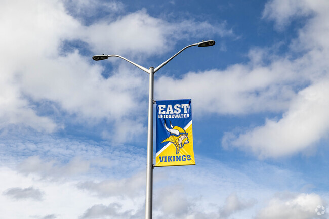 Gordon W. Mitchell Middle School in East Bridgewater shows its school spirit on its light posts.