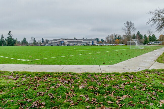 Sidewalks that go around the perimeter of athletic field.