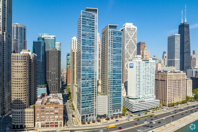 21st century high rises condos and apartments are found throughout Streeterville.