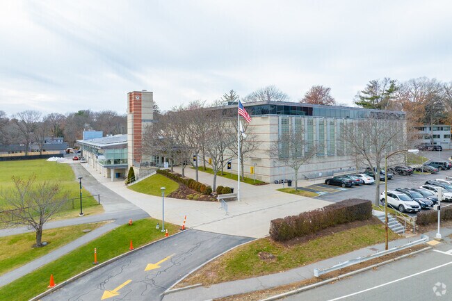 Buckingham Browne & Nichols ice rink in West Cambridge sits next to the baseball field.