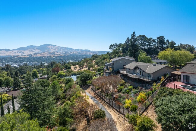 Hillside homes in Secluded Valley offer views of Mt Diablo.