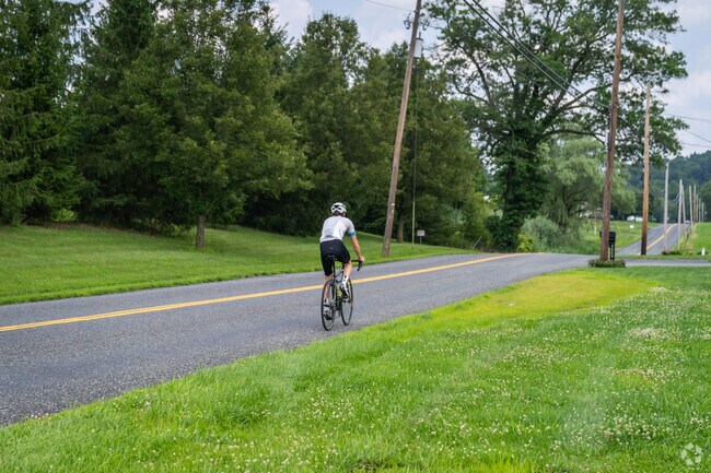 The rolling hills and farms around Gilbertsville provide for some excellent road biking.