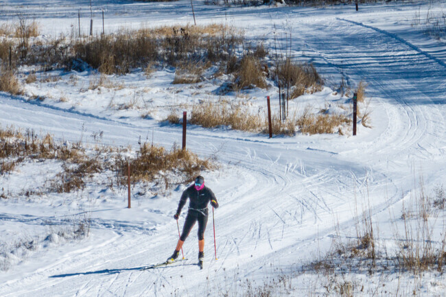 The ski trails at Elver Park are groomed and maintained by the local Madison park service.