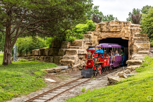 The Gage Park Mini-Train weaves its way through the park terrain and tunnels.
