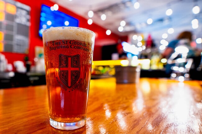 Grab a beer at St. George Brewery, a local favorite in Hampton Roads Center.