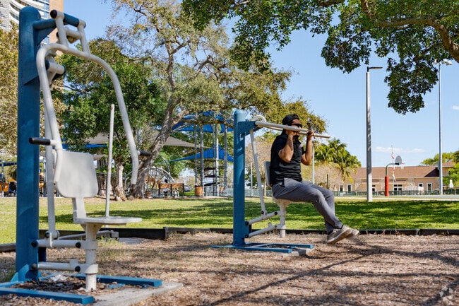 Legion Park features outdoor fitness stations in Upper East Side North.
