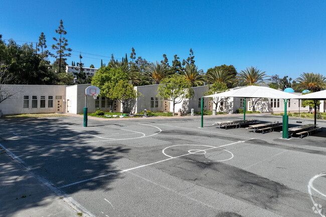 Basketball courts at Saint John Of The Cross Catholic School in Lemon Grove CA.