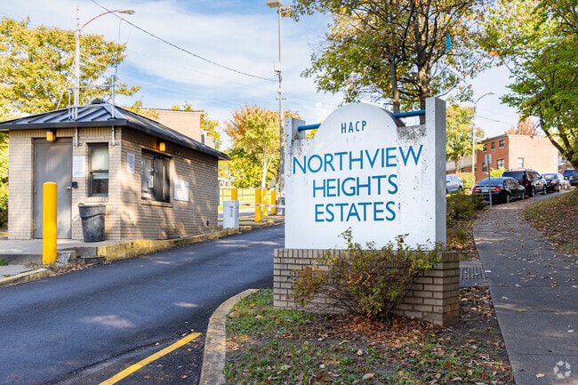 The entrance to Northview Heights Estates welcomes Northview Heights residents.