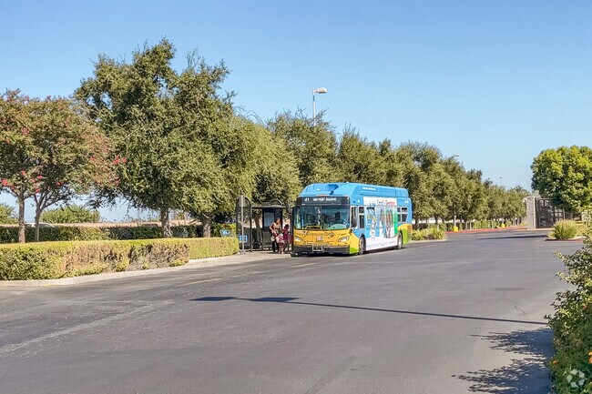 Stone Meadow residents catch a ride on the convenient bus routes throughout the city.