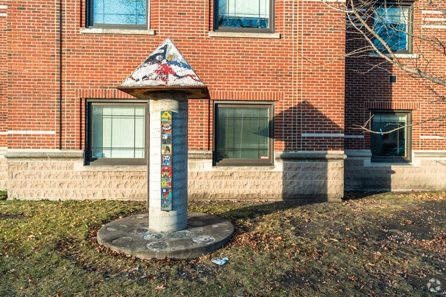 You can find creative artwork around the Rice Children's Center building.