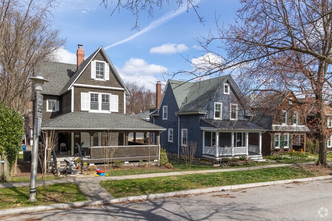 Many homes in Roland Park have spacious front porches.