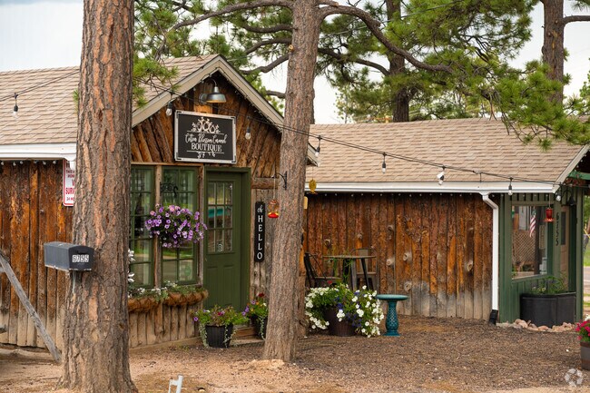You'll find woodsy charm in the shopping and restaurants of Black Forest, Colorado Springs, CO.