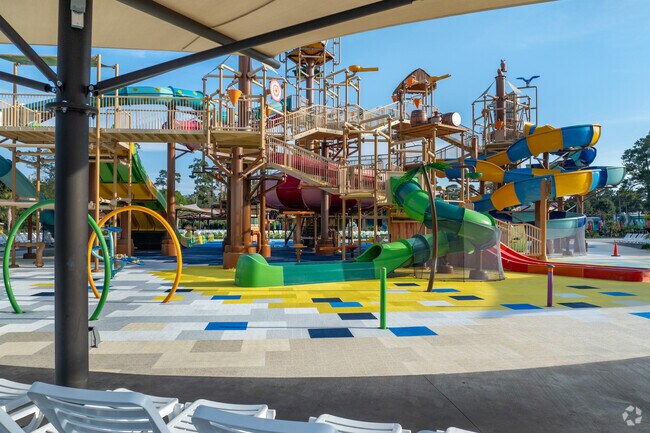 Visitors flock to Serengeti Springs Waterpark for its exciting slides and expansive wave pools.