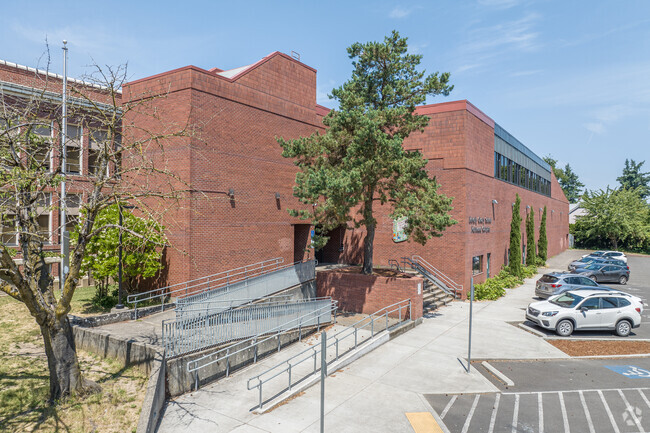 The Front of Beverly Cleary High School in Grant Park Neighborhood.
