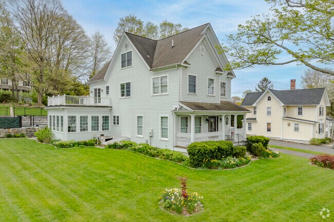 Colonial revivals and cape cod style homes are popular in Ridgefield.