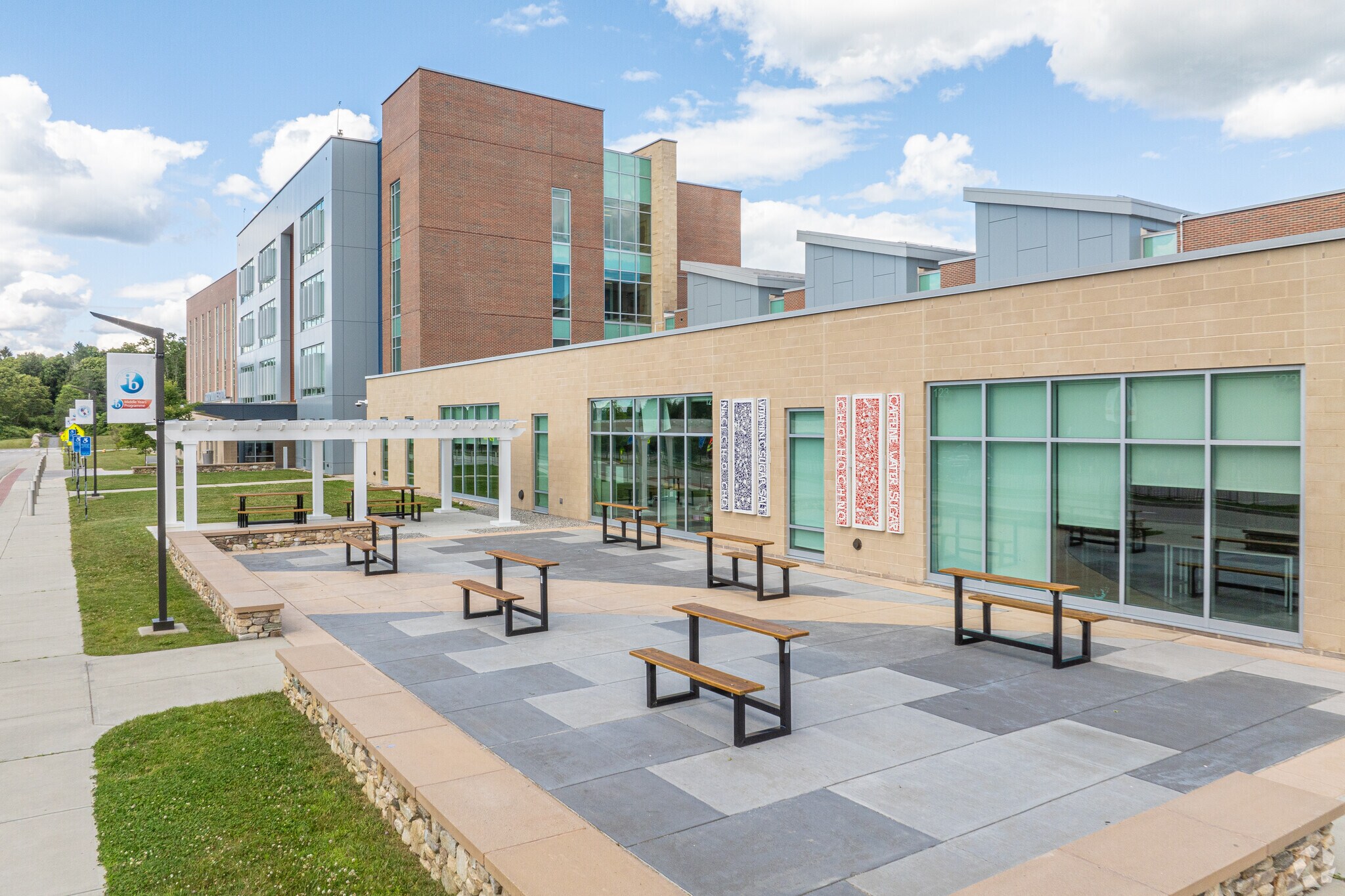 Groton Middle School offers amenities such as outdoor seating.