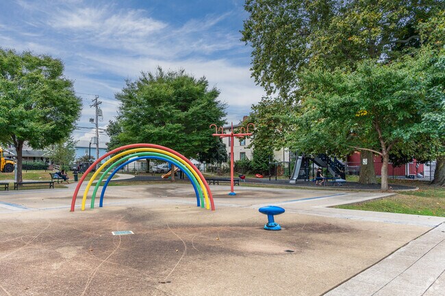 Newfield Park in East End has a playground, horseshoe pits, and tennis & basketball courts.