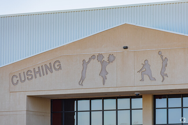 Close up shot of a cute symbol in Cushing High School.