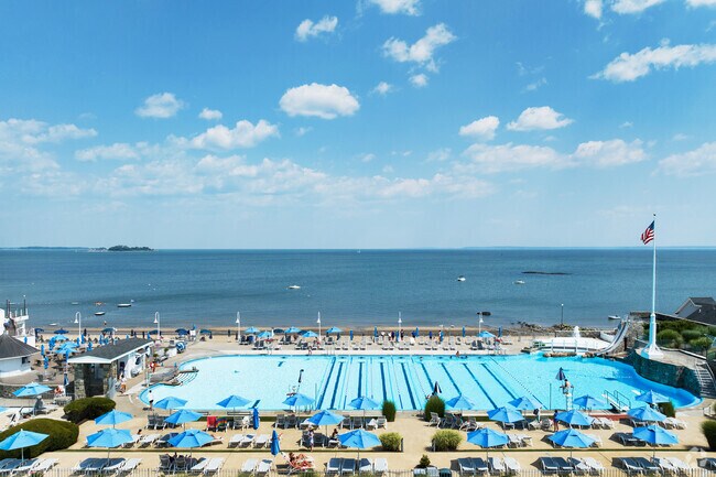 The pool at Manursing Island Club in Rye is the perfect place to spend a summer afternoon.