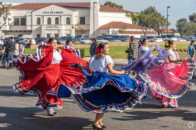 Marching bands, floats, and more light up the Chino Christmas Parade.