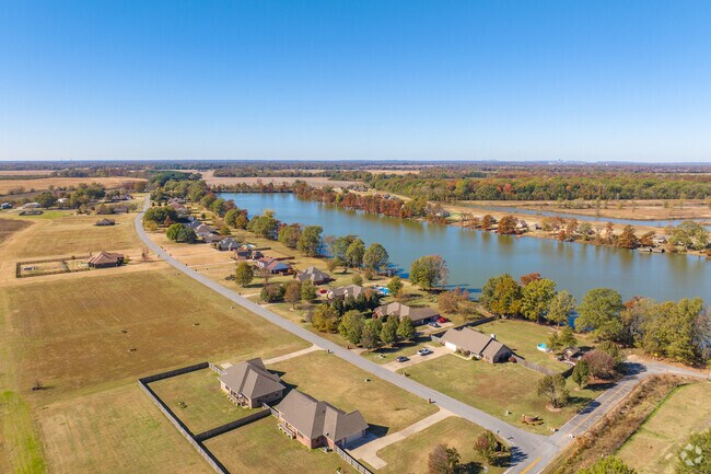 The Arkansas river changed course many times over the years, leaving behind Scott's lakes.
