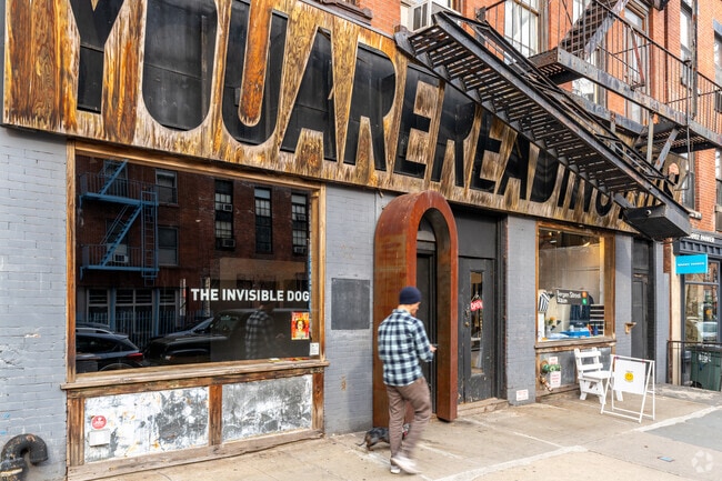 Former factory building, The Invisible Dog is a space for emerging artists in Boerum HIll.