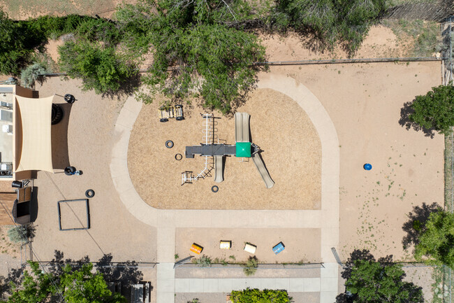Kids at May Center for Learning can enjoy a small playground.