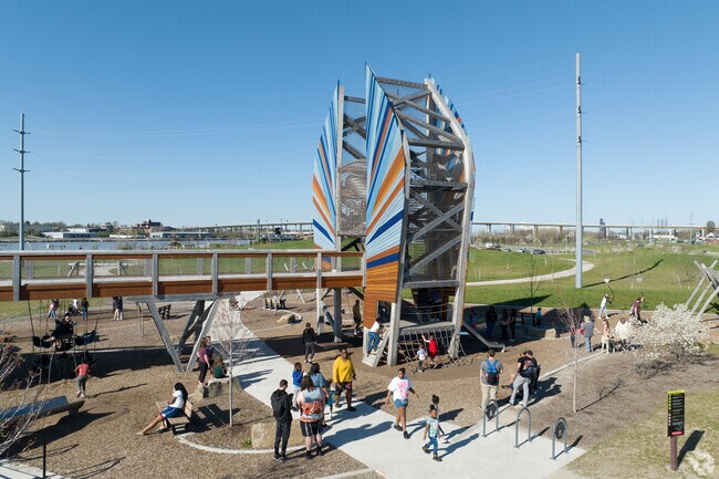 Glass City Metropark has the Grosbeak Discovery Play Area near downtown Toledo.