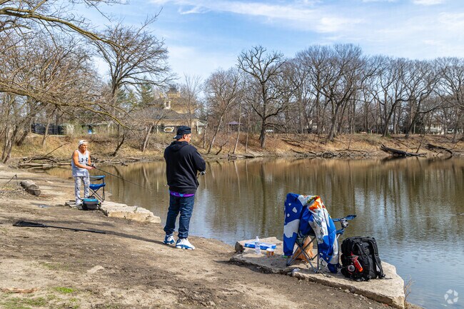 River Forest locals enjoy fishing at the Thatcher Glen Pond.