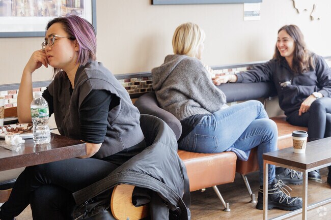 Friends gather for coffee or lunch at CU Latte in Cresskill, NJ.