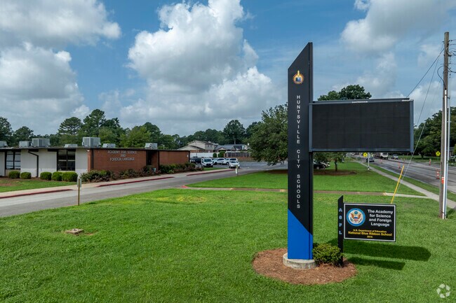 Sign for the Academy For Science & Foreign Language in Huntsville Alabama.