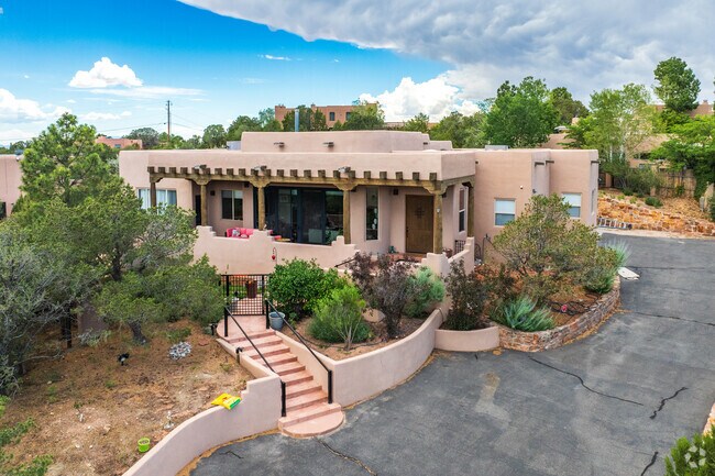 Beautiful, Santa Fe-style homes like this one are dotted throughout Tesuque Village.