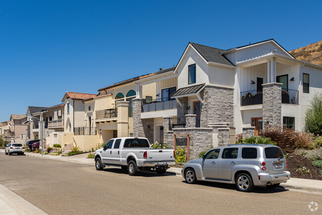 The Spanish Revival style homes in Orcutt have a great view from the base of Righetti Hill.