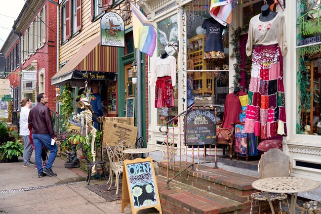 Historic Shepherdstown's downtown features many shops and local businesses.