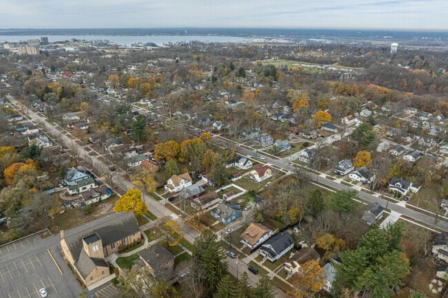Angell is a neighborhood in Muskegon near the lake with lower-than-average home prices.