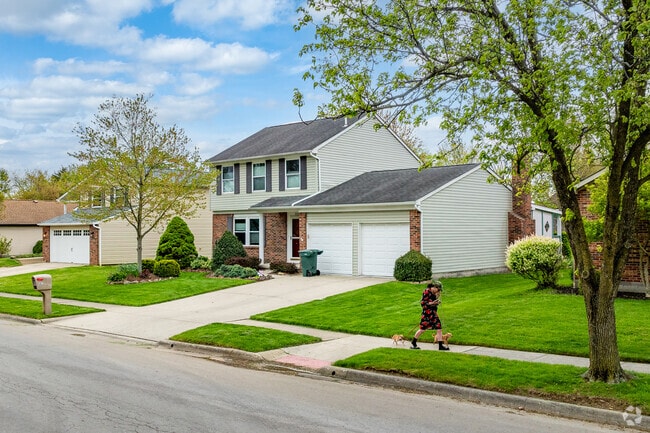 Mill Run's residential streets have sidewalks for strolling with pets.