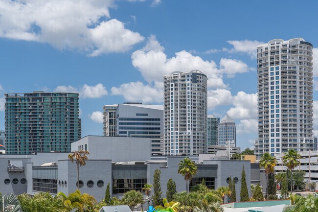 High-rise luxury apartments and condos are located in Channelside.