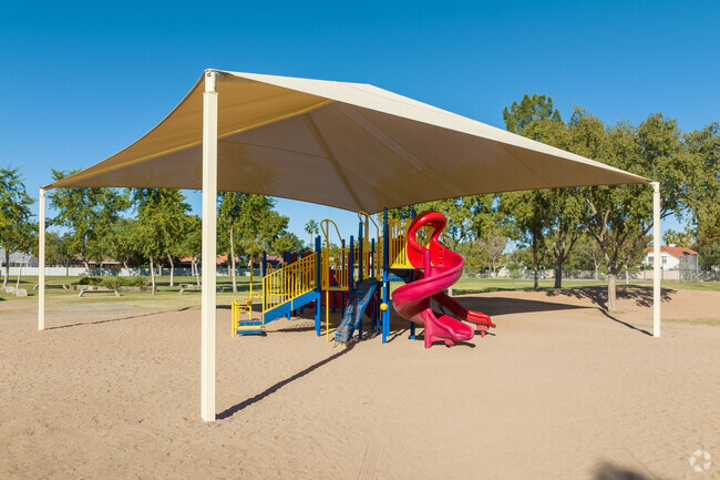 The playground at Neely Traditional Academy in Gilbert is covered for sunny days in Gilbert.